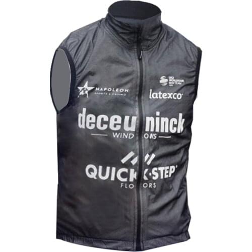 Quick Step 2021 Pro Team Windproof Gray Vest Men‘s Winter Cycling Jersey Sleeveless Rode Bike Mtb Maillot Ropa Ciclismo