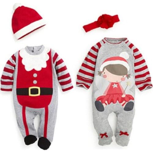 Christmas Baby Boy Clothing Set Infant Long sleeve Romper Baby Girls Clothes Fashion Toddler Winter Jumpsuit Outfits Suit 2Pcs