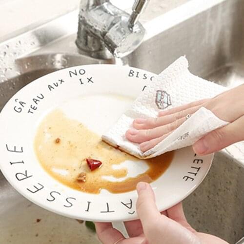 Super Absorbent Dishcloth Microfiber Kitchen Dish Cloth Household Tableware Cleaning Towel Reusable Nonwoven Paper
