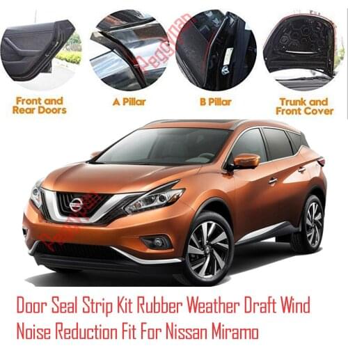 Door Seal Strip Kit Self Adhesive Window Engine Cover Soundproof Rubber Weather Draft Wind Noise Reduction Fit For Nissan Miramo
