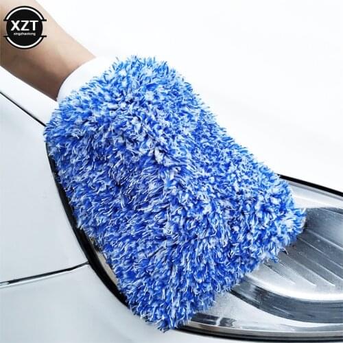 Car wash gloves new thick microfiber car wash gloves double-sided waterproof car cleaning gloves do not hurt the paint