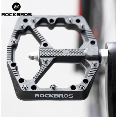 ROCKBROS Platform MTB Cycling Pedal Ultralight Nylon Bike Bicycle Sealed DU Bearing Pedals Waterproof Non-slip Cleat Bike Part
