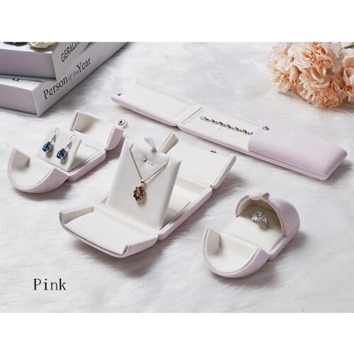 High-grade flannel double open box jewelry box button double open box gift ring box necklace box jewelry box