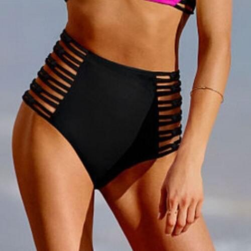 High Waist Women Beachwear Panty 2020 Summer Sexy Hollow Out Bandage Bikini Bottom Swimsuits Swimwear Clothings Biquinis