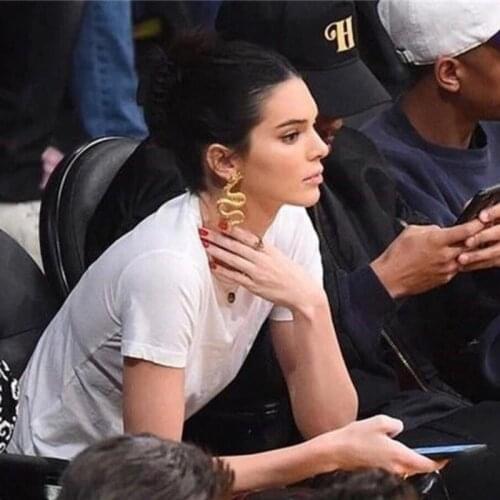 Kendall Fashion Statement Long Earrings For Women 2020 Vintage Chic Gold Tone Dragon Exaggerated Everyday Earrings Girls Jewelry