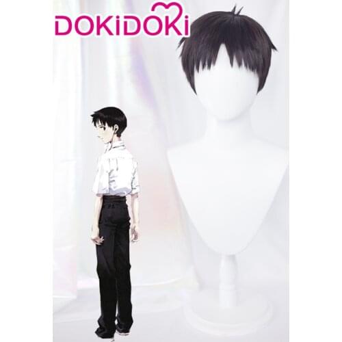 DokiDoki Anime Cosplay Wig Ikari wig Cosplay Wig Women Cute Short Hair Shinji Wigs Ikari Hair