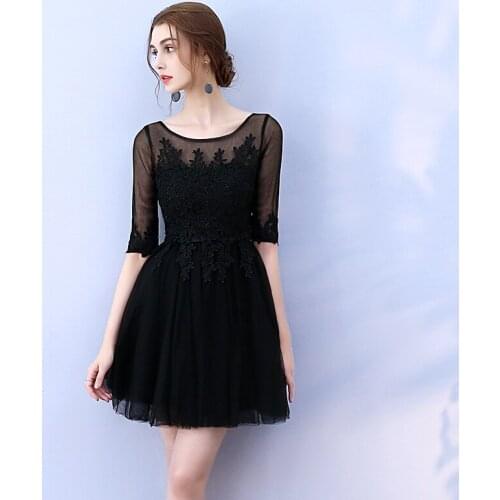 Real Shot Black Fashion Mesh Embroidery Show Hostess Party Short Dresses Summer Dress Casual Dresssummer Clothes For Women 540