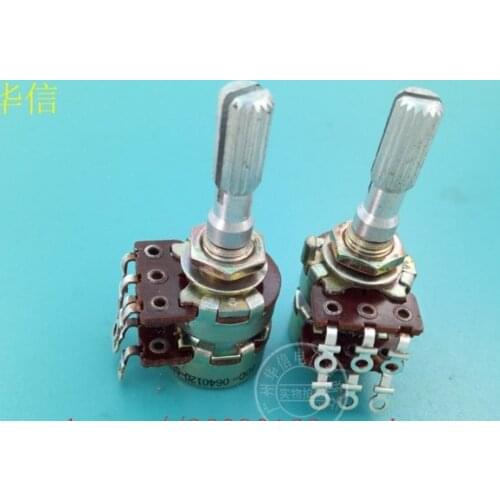 2pcs For ALPS 16 type with stepping 10 points double potentiometer B50K handle length 25MM flower