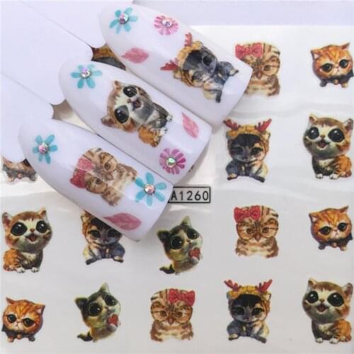YWK 2020 New Designs Rabbit/Cat/Flower/Character Designs Nail Sticker Water Transfer Nail Art Decals