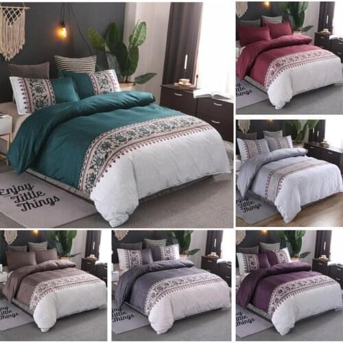 3pcs Polyester Printed Duvet Set Comforter Cover Duvet Cover With Pillowcases Without Sheet (Without Filler)