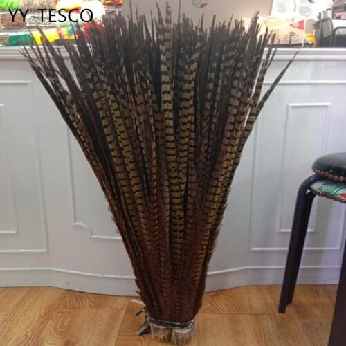 Free shipping wholesale high quality 50pcs Natural pheasant feather 90-100cm/36-40inch collected decorative accessories