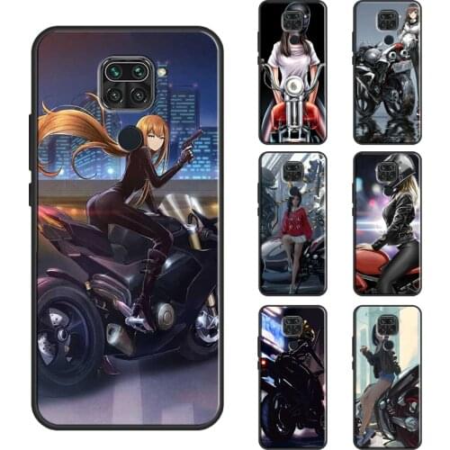 Motorcycle girl Anime Case For Xiaomi Redmi Note 10 9 8 Pro Note 9S 8T Note 7 Cover Shell For Redmi 9 9A 9C 9T