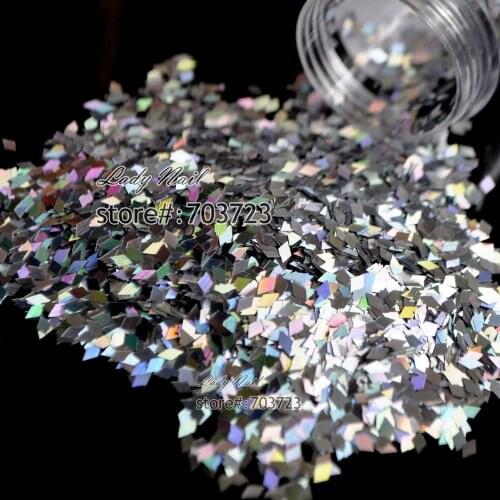 Nail Art Decoration Rhombus diamond-shaped Paillette Glitter 3D Leiguang Slice Spangles DIY Nail Tools Shine Laser Silver LB100