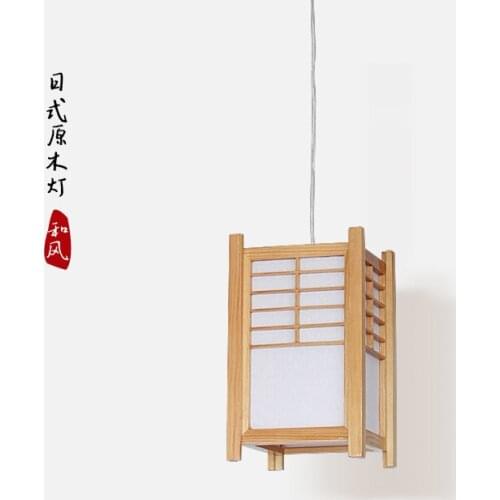 Japanese Style Wood Pendant Light Tatami Wood Bar Restaurant Aisle Porch Hanging Light Lamp hanglamp