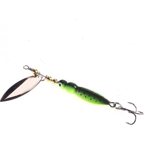 Walk Fish 1PCS 15g 70mm Insects Fishing lure Winter Ice Bass Artificial Spinner Bait Metal Pike Fishing Hooks Sinking Lure Pesca