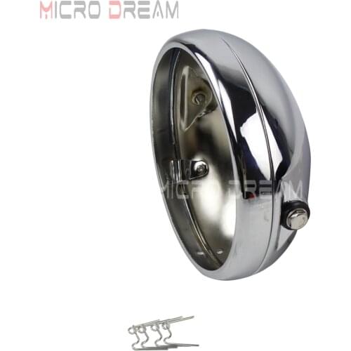 Motorcycle Headlight Cover Chrome for Harley Custom 7 inch Headlamp Head Light Housing 7'' Universal Bucket Shell Lighthouse