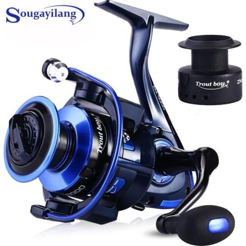 Sougayilang Carp Fishing Reel 13+1 BB Spinning Reel With Spare Spool Max Drag 15KG Wheel Right/Left Handle Fishing Reel De Pesca