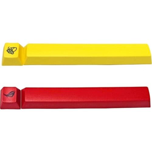 Cherry Profile PBT 6.25U Space Keycap + R4 Keycap for Cherry MX Mechanical Keyboard DIY Gaming Player Red / Yellow