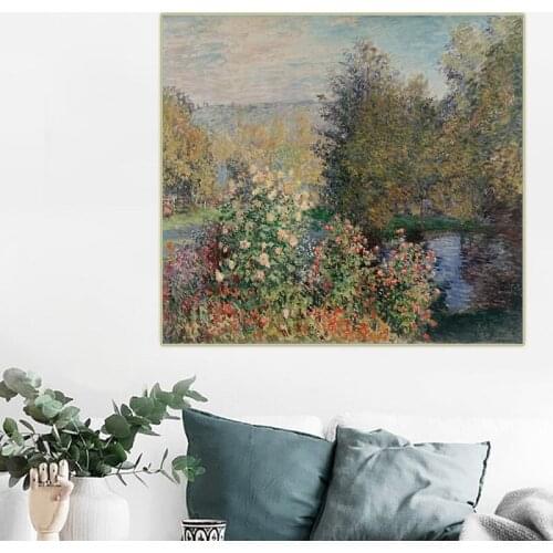 Claude Monet《A Corner of the Garden at Montgeron》Canvas Oil Painting landscape Artwork Picture Wall Decor Home Decoration