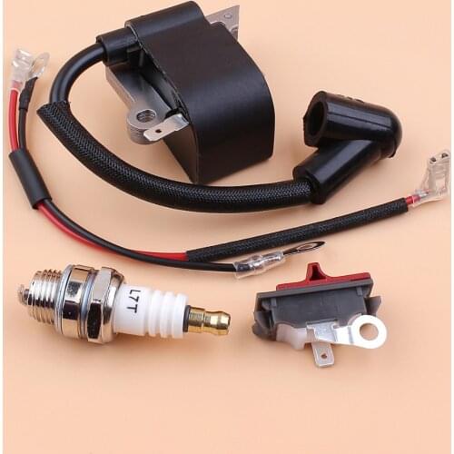 Ignition Coil Stop Switch Spark Plug Kit For HUSQVARNA 136 137 141 36 41 26 23 Chainsaw Parts