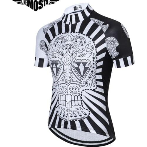 Weimostar 2018 Summer Cycling Jersey Breathable Skull Bicycle Cycling Clothing Ropa Ciclismo Pro Team Racing MTB Bike Jersey Top