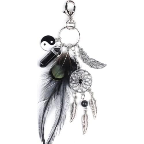 MIAMOR Mini Dreamcatcher Handmade Dream Catcher Net With Feather Decoration Ornament VK6042002