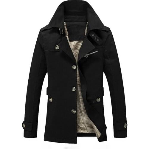 Jacket Men Causal Cotton Windbreaker Long Jackets Mens Military Outwear Flight Jacket Plus size 5XL Mens Trench Pocket Coats