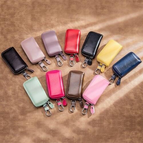 Man’s Genuine Leather Car Key Storage Purse Multifunctional Business Style Hot Selling Key Wallet for Woman F1046