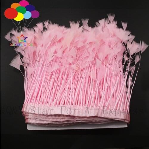 Natural 10-15CM (4-6 inches) tear flat head turkey feather dyed pink to make cloth edge DIY craft jewelry feather