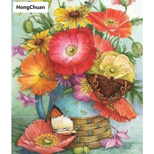 Charming flowers 5D DIY full diamond round/square cartoon diamond embroidery mosaic cross stitch diamond painting mural New Year