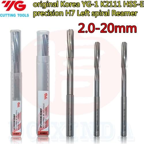 Original Korea YG-1 K2111 HSS-E precision H7 Left spiral Reamer 2.0-20mm Processing: stainless steel and steel, etc