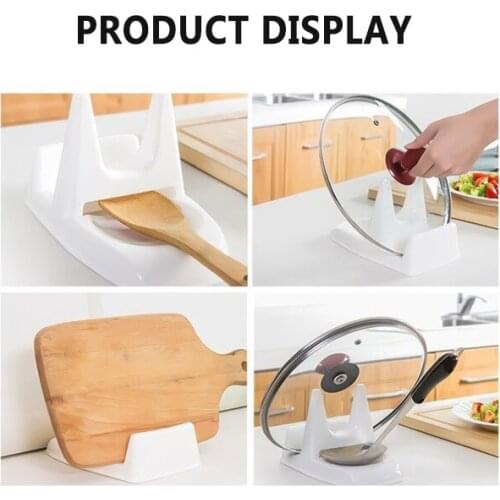 Household Spoon Stand Useful Kitchen Plastic Pan Pot Lid Cover Stand Holder Shelf Rack Hot Kitchen Storage & Organization