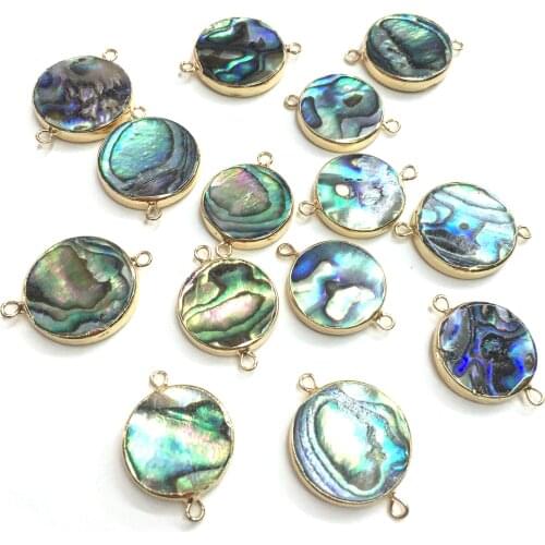 Natural Elliptical shape Shell Pendants Charms Connector for Jewelry Making DIY Accessories Fit Necklaces Size 20x28mm-18x26mm