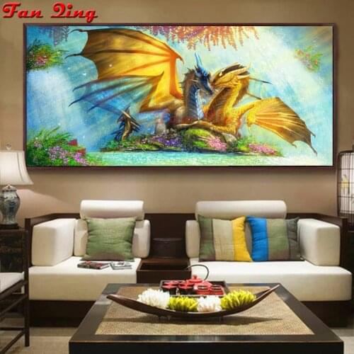 Full Square/round Diamond 5D DIY Diamond Painting Dragon lake Embroidery Cross Stitch Rhinestone Mosaic Home Decor