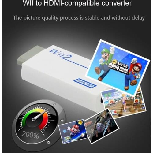 Full HD 1080P Wii to HDMI-compatible Converter Adapter Wii2HDMI-compatible Converter 3.5mm Audio for PC HDTV Monitor Display