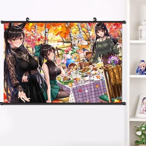 HOT Anime Game Azur Lane Atago HD Wall Scroll Mural Hang Painting Poster Home Decor Collectible Decorative Art Gifts 40*60 cm