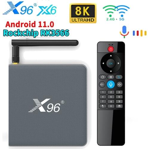 Smart TV BOX Android 11 RK3566 8GB 128GB TVBOX Google MIMO 1000M 8K Media Player X96 X6 2.4G 5G Wifi Set top Boxes with Antenna