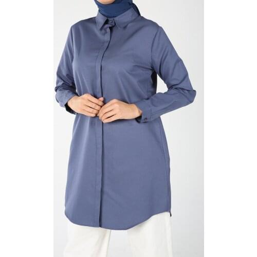 Hidden Button Shirt Tunic