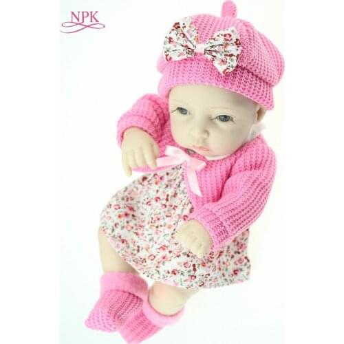 NPK Mini 12 Inch FulBody Silicone Reborn Dolls Sleeping Newborn Babies Bebes Reborn Realistic Doll For Gift Bath Toy