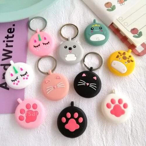 For Airtag Silicone Case Soft Anti-scratch Protective Sleeve For Airtag Anti-lost Protection Cover for AirTag Keychain