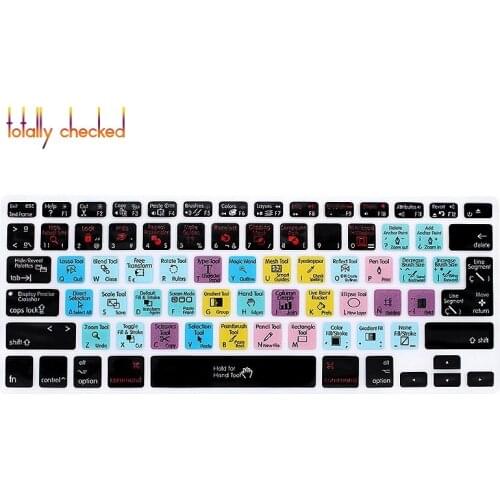Adobe Illustrator AI Spanish Hotkey Shortcuts Silicone Keyboard Cover Protector Skin For Mac Air Pro Retina 13"15"17" EU/US