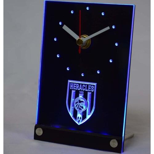 Tnc1012 SC Heracles Almelo 1903 Eredivisie 3D LED Table Desk Clock