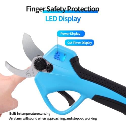 SWANSOFT Protect finger electric pruning shears 32MM cordless garden shears grapevine shears
