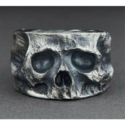 Vintage Biker Punk Hip Hop Ring High Quality Skeleton Skull Retro Gun Black Finger Accessories Party Club Dress Up Ring Gift