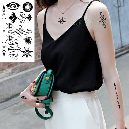 24 Waterproof Temporary Tattoo sticker on ear finger music note bird stars line streak henna tatto flash tatoo fake for women