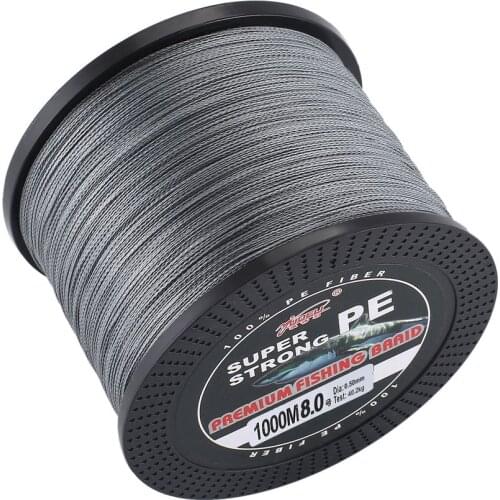 YUDELI 1000m 8# Super Strong PE Braided Fishing Line Abrasion Resistant 0.5mm 40.2kg Zero Stretch Fishing Line Smooth 100% PE