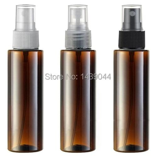 30PCS 100ml plastic bottle brown cylinder spray pump bottle for floral water amber spray bottle