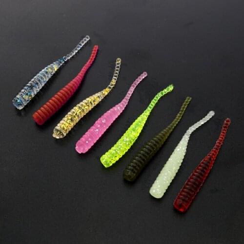 30pcs/lot multi-colors maggot grub soft worm lure fishing bait lures