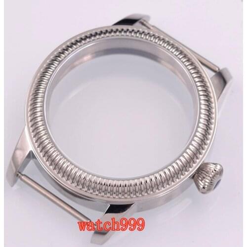 44mm Sterile Watch Case Wristwatch Classic steel fit Unitas ETA 6498 6497 Seagull ST36 Movement