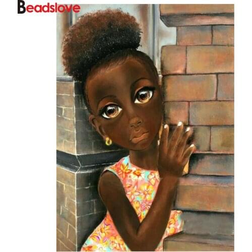 5D Diy Diamond painting African little girl Daimond Mosaic painting by numbers pictures of Rhinestones Diamant Embroidery beads